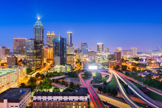 Skyline di Atlanta, capitale della Georgia