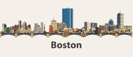 Panorama di Boston, città facile da esplorare a piedi e con i mezzi pubblici