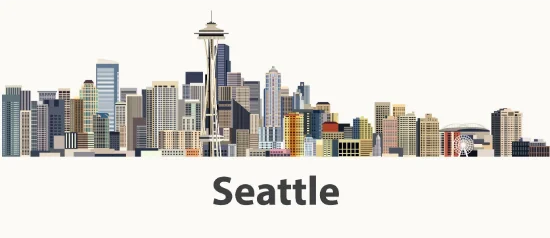 Panorama di Seattle, città del Pacific Northwest