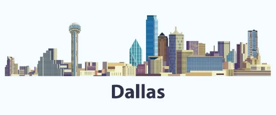 Panorama urbano di Dallas negli Stati Uniti